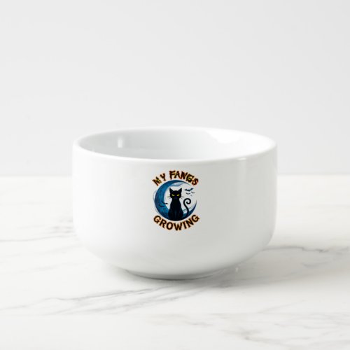 Fangs Growing Halloween Black Cat Blue Moon Bats_1 Soup Mug