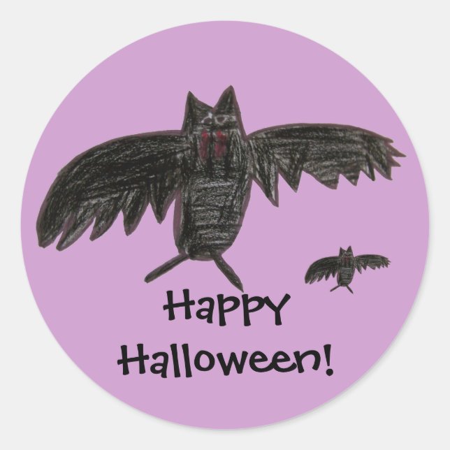 Fangs. Halloween STicker (Front)