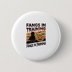 Fangs in Training Funny Vampire Halloween Shirt Button