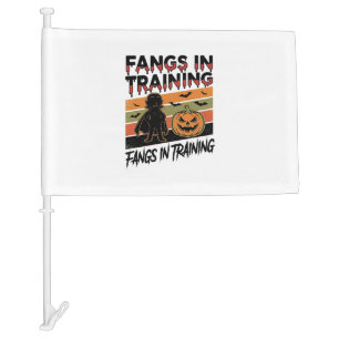 Fangs in Training Funny Vampire Halloween Shirt Car Flag