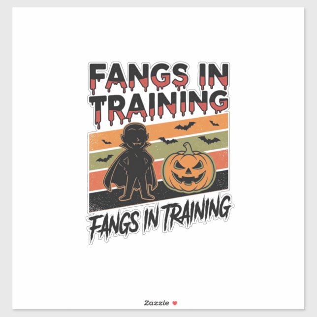 Fangs in Training Funny Vampire Halloween Shirt Sticker (Sheet)