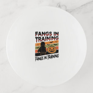 Fangs in Training Funny Vampire Halloween Shirt Trinket Tray