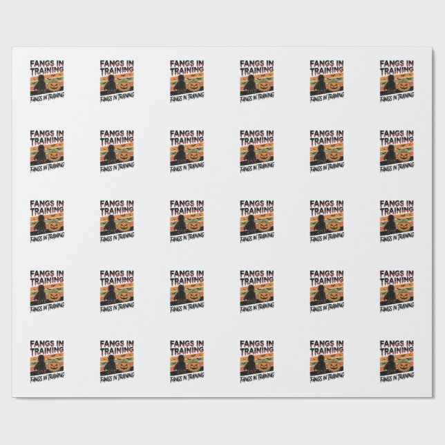 Fangs in Training Funny Vampire Halloween Shirt Wrapping Paper (Flat)