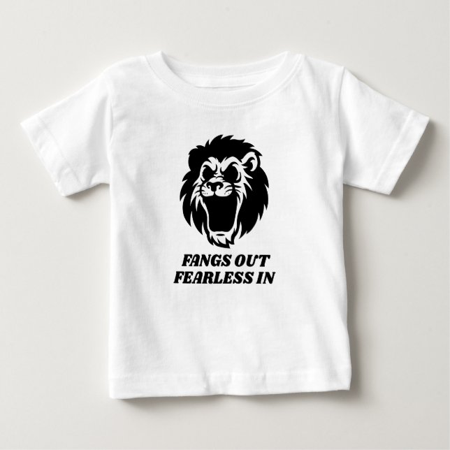 Fangs Out Fearless In Baby T-Shirt (Front)