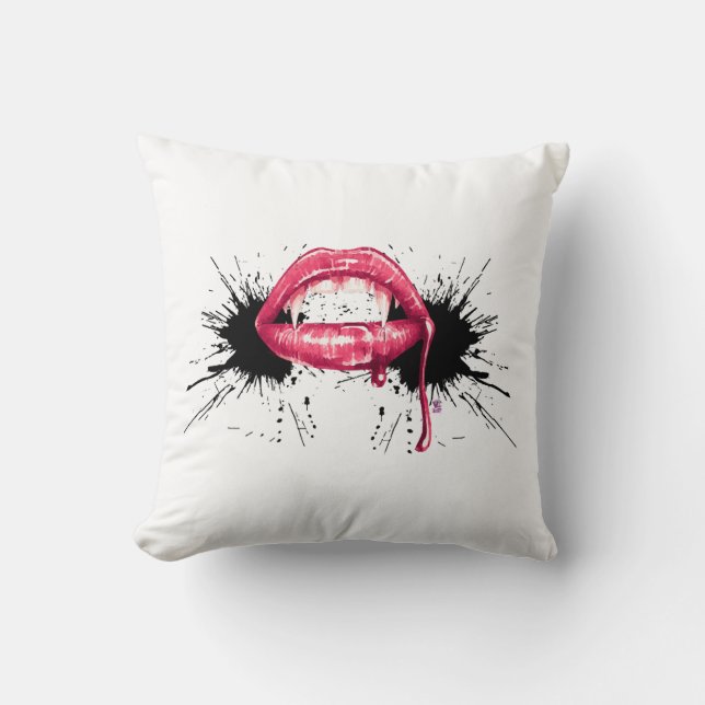 Fangs Splash  Throw Pillow (Front)