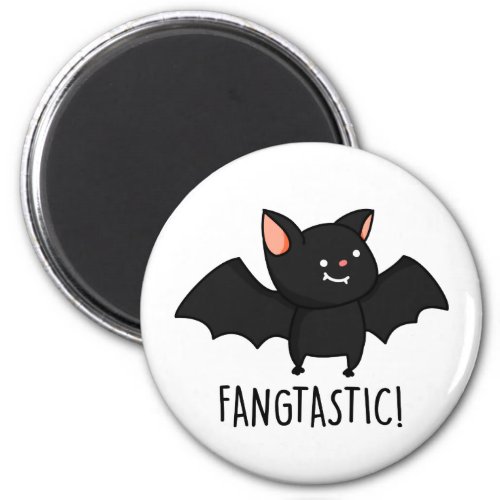 Fangtastic Funny Halloween Black Bat Pun Magnet