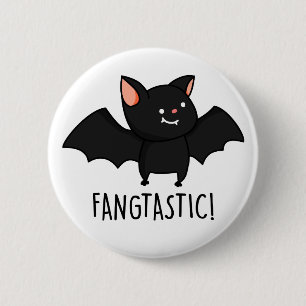 Fangtastic Funny Halloween Pun Button