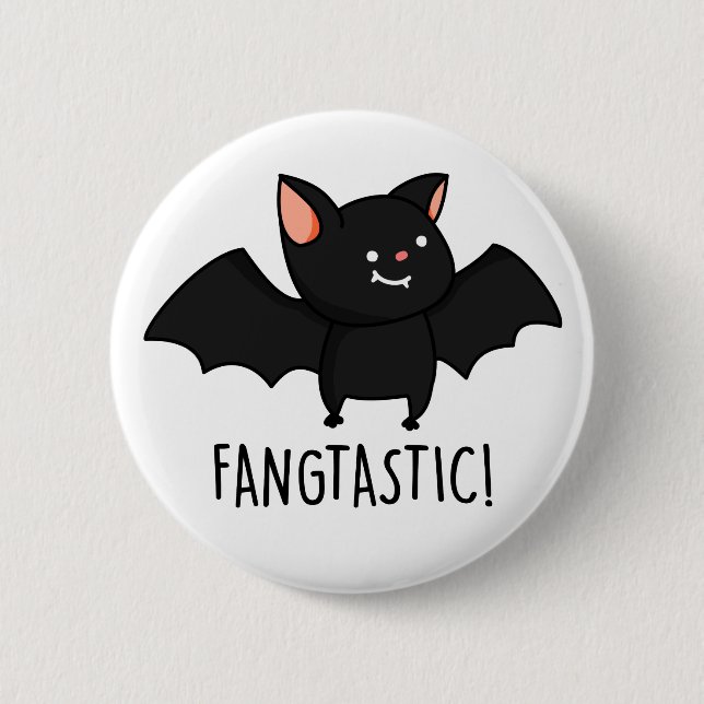 Fangtastic Funny Halloween Pun  Button (Front)