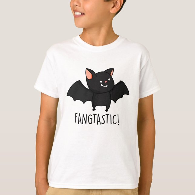 Fangtastic Funny Halloween Pun  T-Shirt (Front)