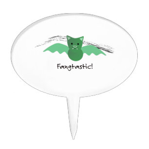 Fangtastic Green Bat Cake Topper