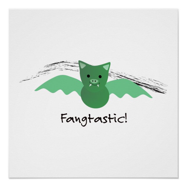 Fangtastic Green Bat Poster (Front)