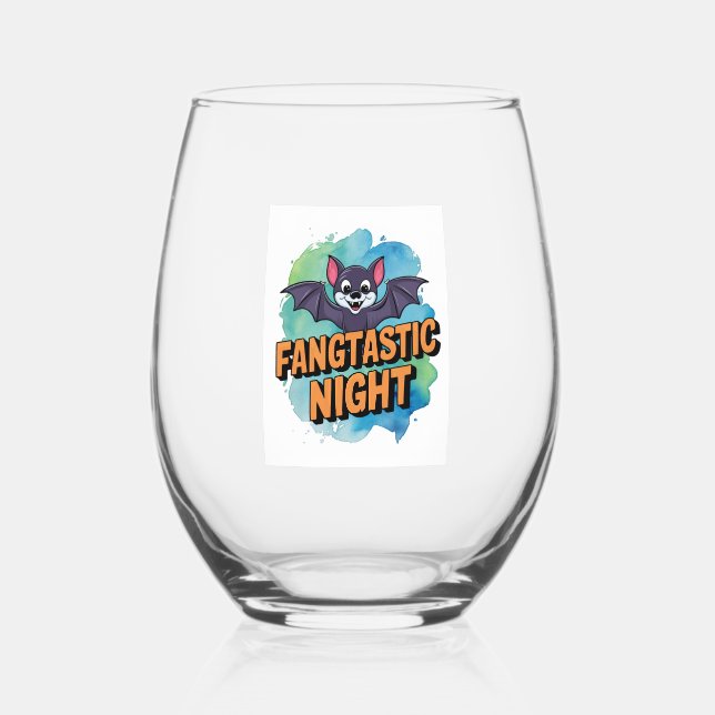 Fangtastic Night Stemless Wine Glass (Front)