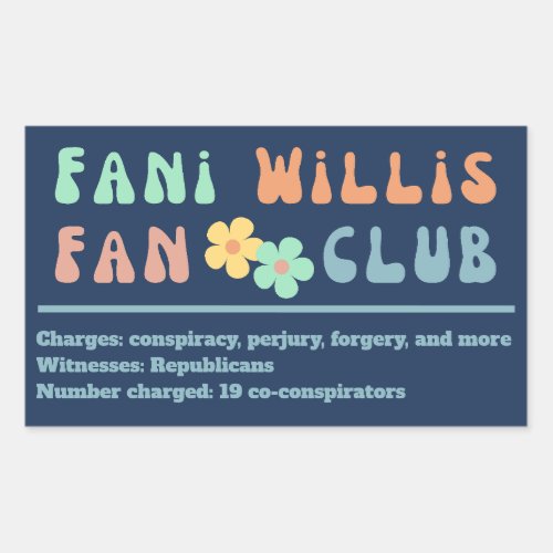 Fani Willis Retro USA Political Bumper  Rectangular Sticker