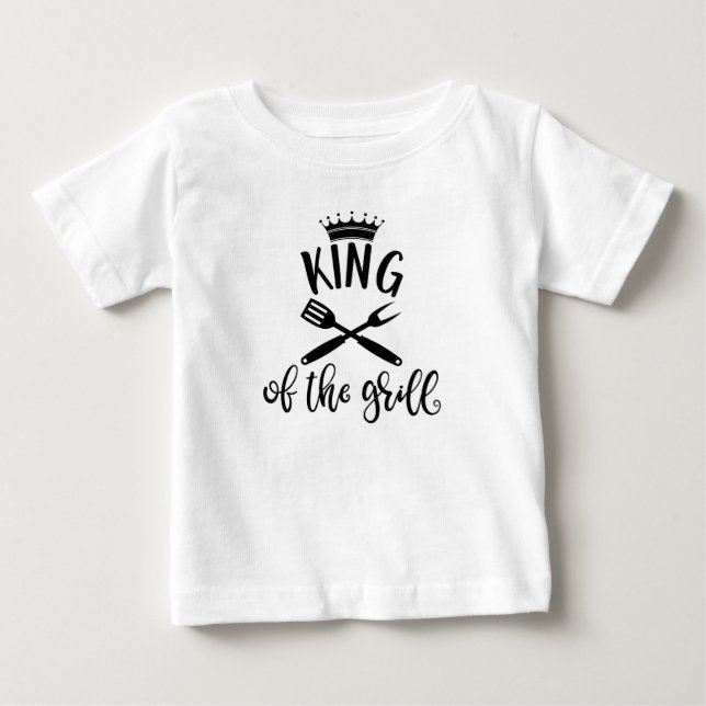 Fanny Bbq Saying King Of The Grill Baby T-Shirt (Front)