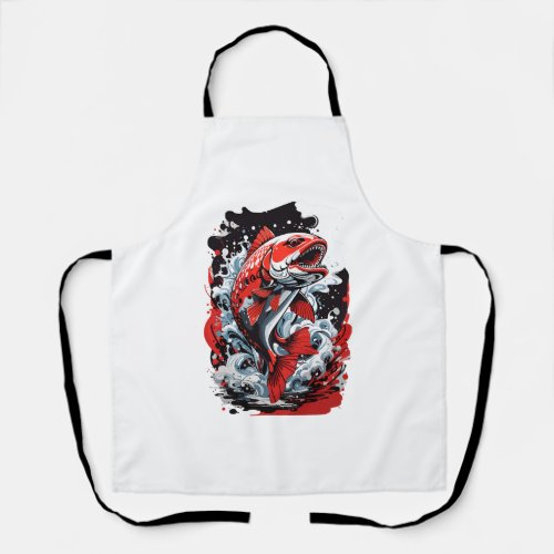 fannyBeautiful red fish design cool fish design Apron