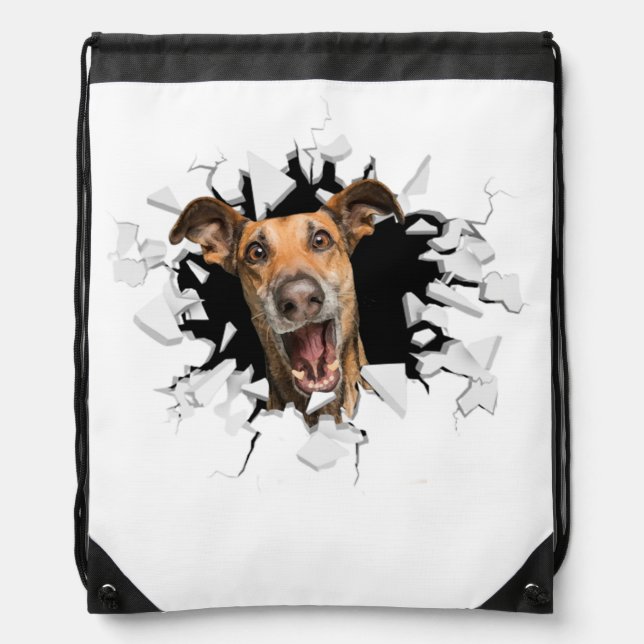 Fanny dog face drawstring bag (Front)
