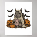 Fanny Halloween Squirrel Ghost Pumpkin Comfort Col Poster