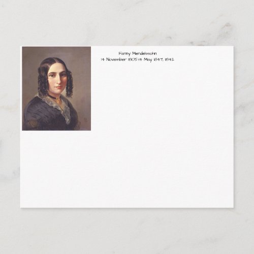 Fanny Mendelssohn 1842 Postcard