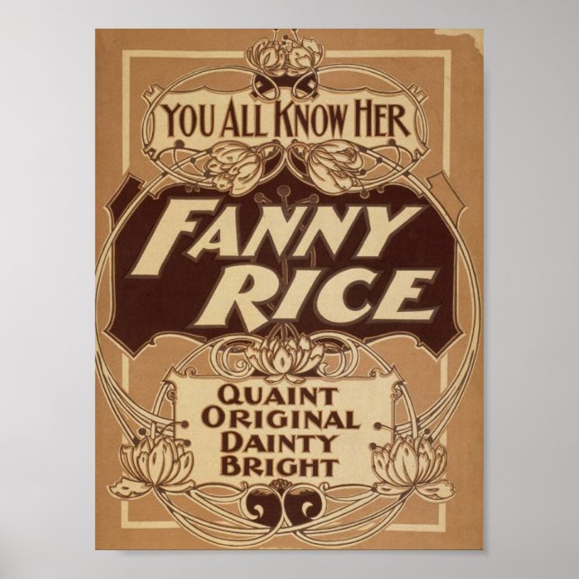 Fanny Rice, 'Quaint Original Dainty Bright' Poster (Front)
