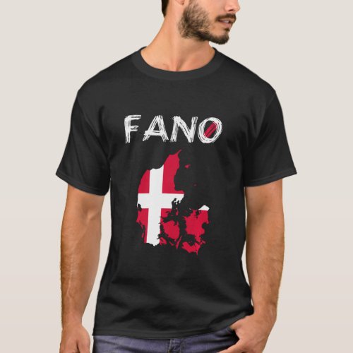 Fan Fano Denmark Island Silhouette Map Flag Holid T_Shirt