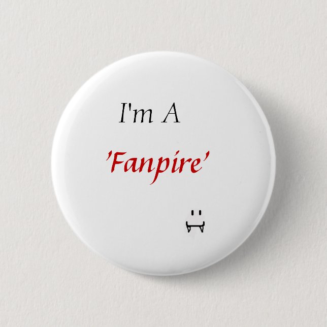 "fanpire" - vampire pinback button (Front)