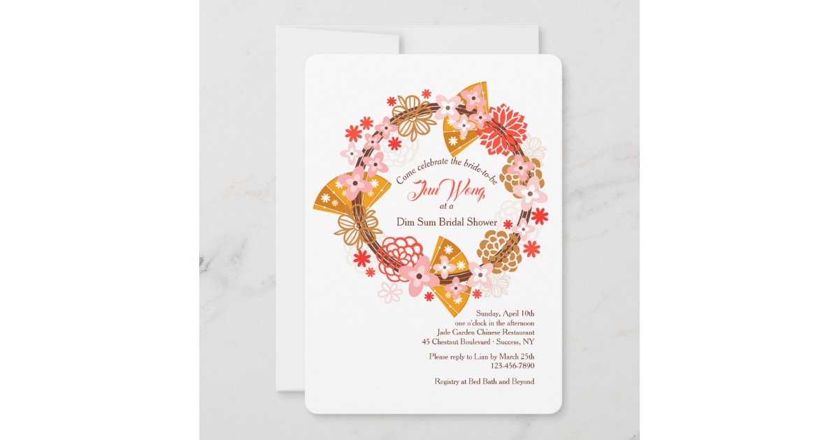Fans and Flowers Invitation | Zazzle