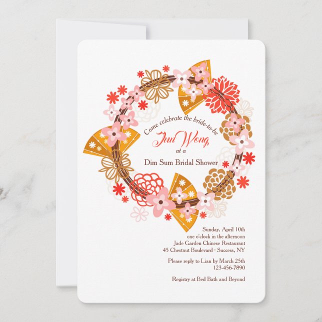 Fans and Flowers Invitation (Front)