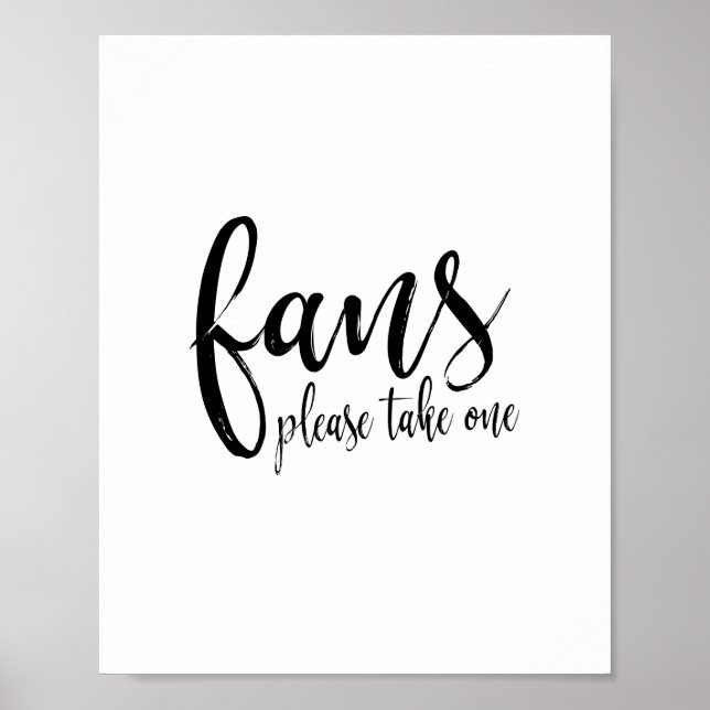 Fans Black and White 8x10 Sign for Outdoor Wedding (Front)