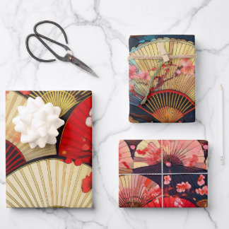 Fans & Blossoms Wrapping Paper Sheets