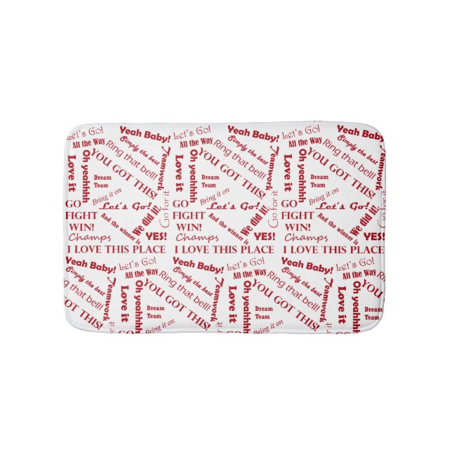 Fans Cheer Words of Encouragement Bath Mat (Front)