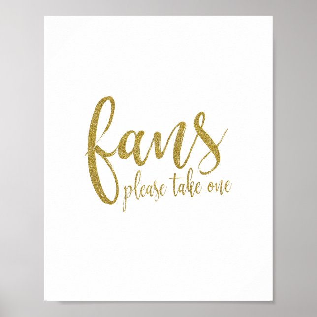 Fans  Gold Glitter 8x10 Wedding Sign (Front)