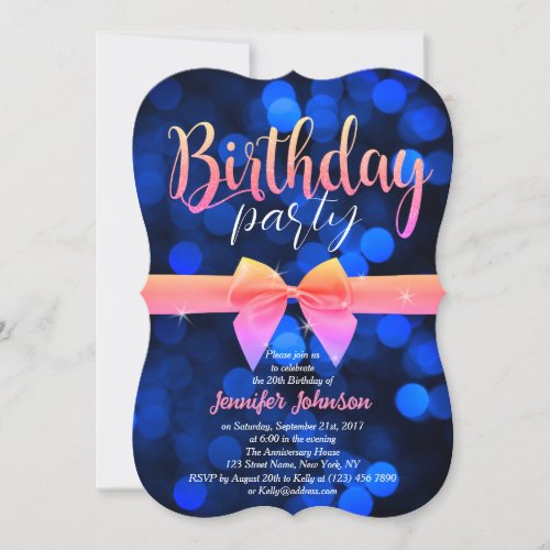 Fantabulous Blue Bubbles Bday Party Invite