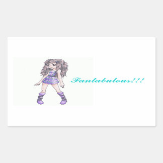 "Fantabulous" stickers with girl in purple dress