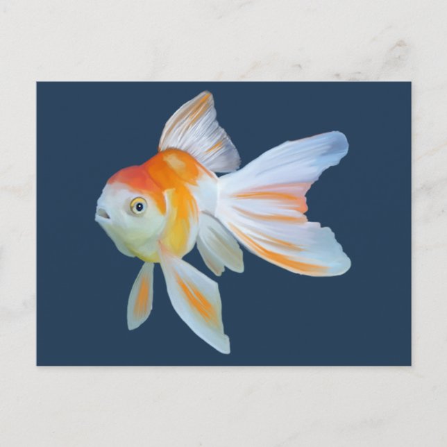 Fantail Goldfish Watercolor Postcard (Front)