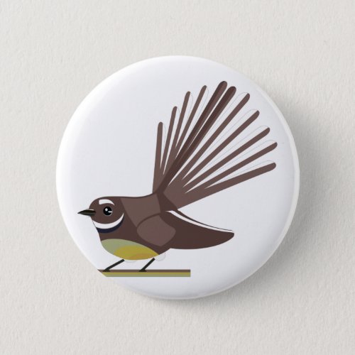 Fantail New Zealand bird Vector Button
