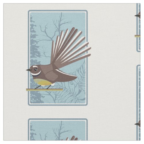 Fantail New Zealand bird Vector Fabric