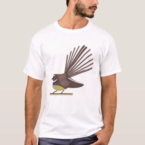 Fantail New Zealand bird Vector T_Shirt