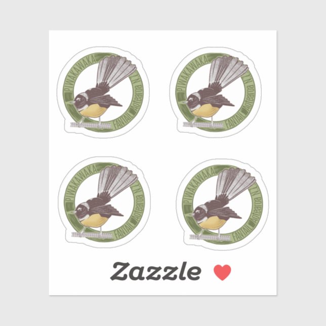 Fantail New Zealand Native Bird Aotearoa NZ Sticker (Sheet)