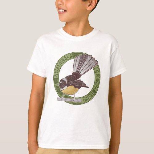 Fantail New Zealand Native Bird Aotearoa NZ T_Shirt