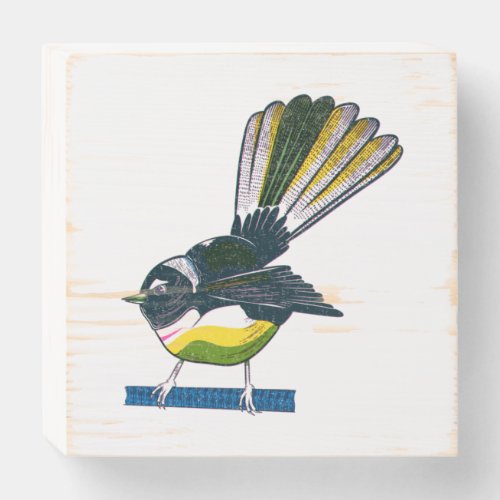 Fantail NZ BIRD Wooden Box Sign