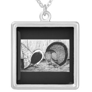 Fantail Pair Silver Plated Necklace