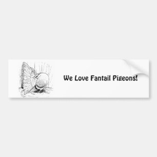 Fantail Pigeon 1978 Saddle Bumper Sticker