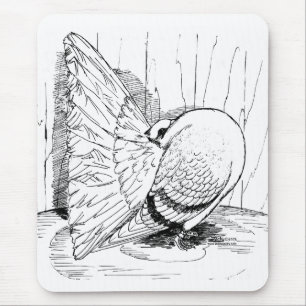 Fantail Pigeon 1978 Saddle Mouse Pad