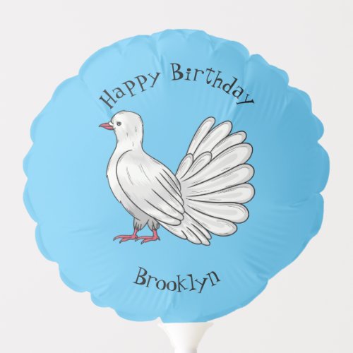 Fantail pigeon bird cartoon illustration   balloon