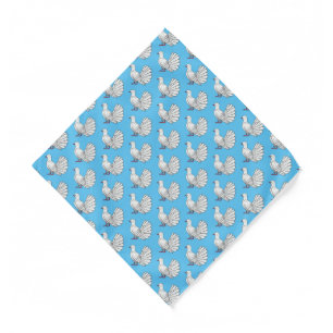 Fantail pigeon bird cartoon illustration bandana