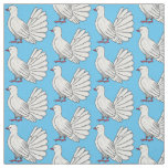Fantail pigeon bird cartoon illustration  fabric