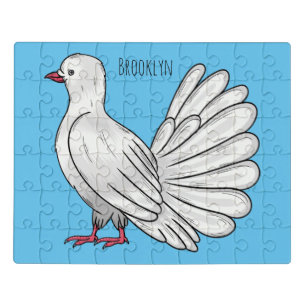 Fantail pigeon bird cartoon illustration jigsaw puzzle