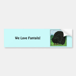 Fantail Pigeon Black Bumper Sticker
