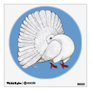 Fantail Pigeon White Wall Sticker
