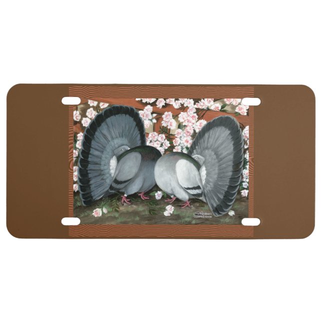 Fantail Pigeons Matched Pair License Plate (Front)